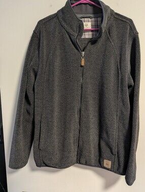 𝅺field & Stream sweater. Low Pile Polyester Fleece. Charcoal. EUC. Size Large